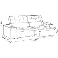 Sofá Retrátil Reclinável 3 Lugares Sala De Estar 255cm Bilac F04 Linho Bege - Lyam Decor