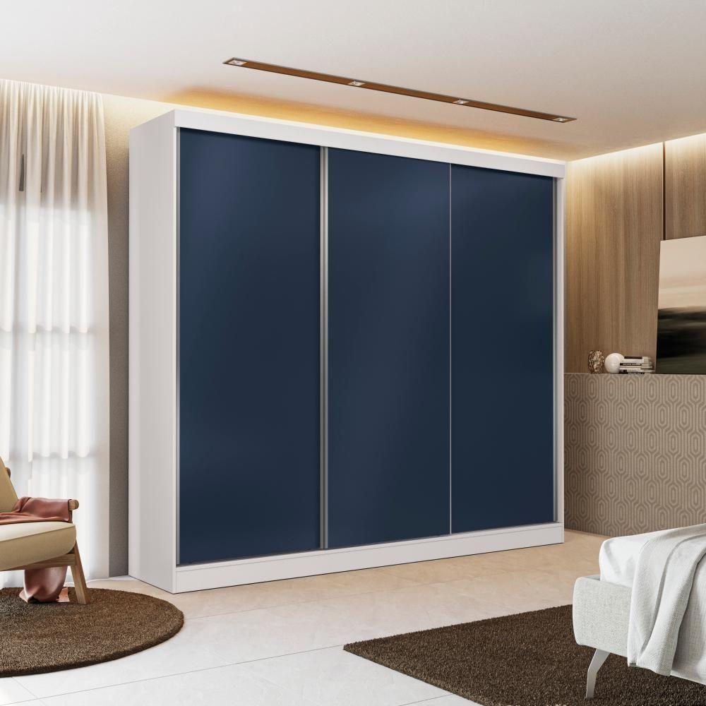 Guarda-roupas 3 Portas De Correr Reversíveis Kappesberg Branco/canela - 3