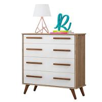 Comoda 4 Gavetas Retro Carvalho Rustico Branco - 2