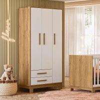 Guarda Roupa 3 Portas 2 Gavetas Que Encanto Slim Freijo Toque Branco Acetinado - 1