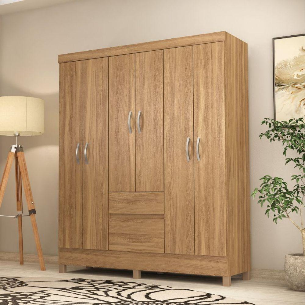 Guarda Roupa 6 Portas E 2 Gavetas Flash Ii Amendola Demóbile - 1