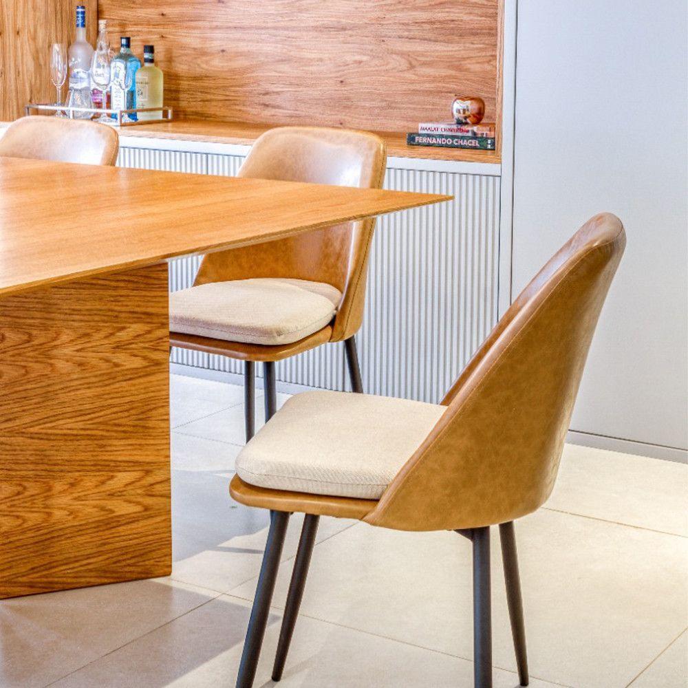 Kit 2 Cadeiras Quebec Com Assento Em Mdf E Base Em Aço Caramelo - 9