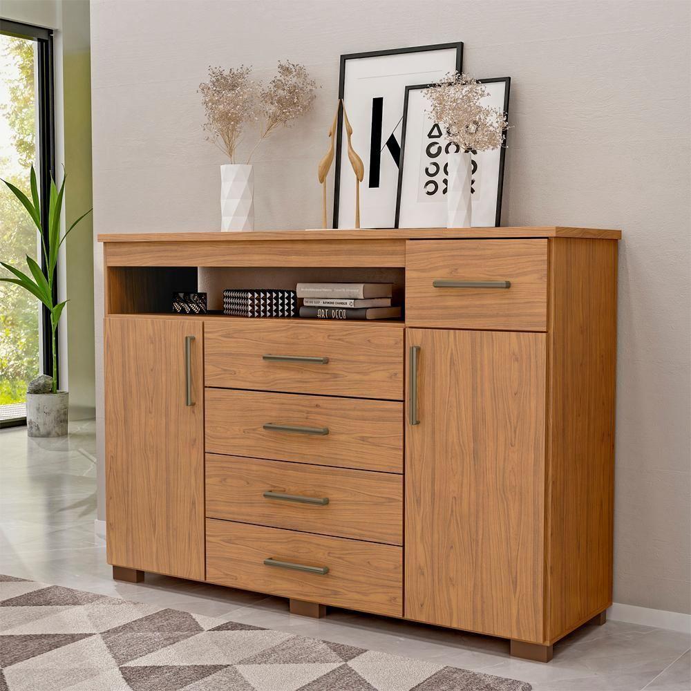 Comoda 5 Gavetas 2 Portas 152 Cm Ols Co008 Freijo Mxm - 1