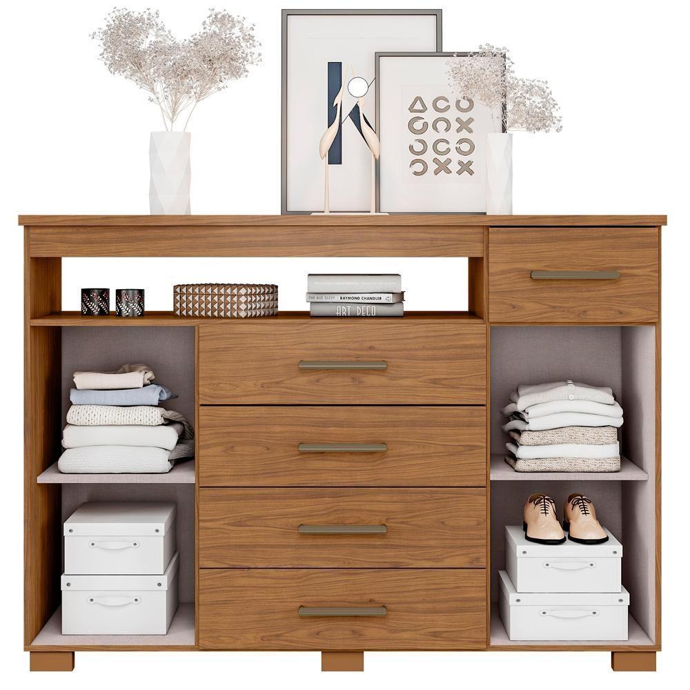 Comoda 5 Gavetas 2 Portas 152 Cm Ols Co008 Freijo Mxm - 6