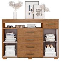 Comoda 5 Gavetas 2 Portas 152 Cm Ols Co008 Freijo Mxm - 6