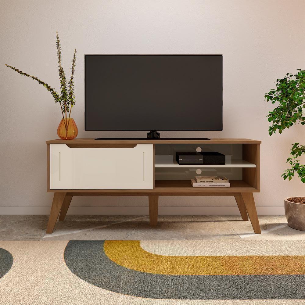 Rack Bancada Para Tv 60 Pol 134 Cm 4710 Cinamomo Off White Arly - 2