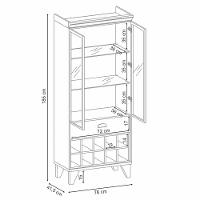 Cristaleira Adega Sala De Jantar ópera Off White/cinamomo - Hb Móveis
