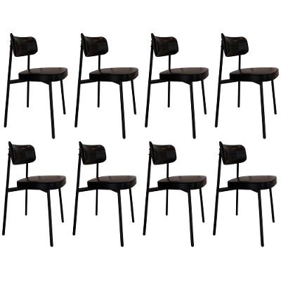 Cadeira De Jantar Estofada Kit 8 Ella M25 Sintético Preto - Mpozenato