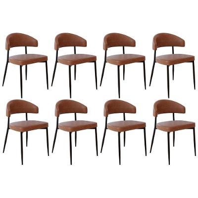 Cadeira De Jantar Estofada Kit 8 Chloe M25 Sintético Whisky - Mpozenato