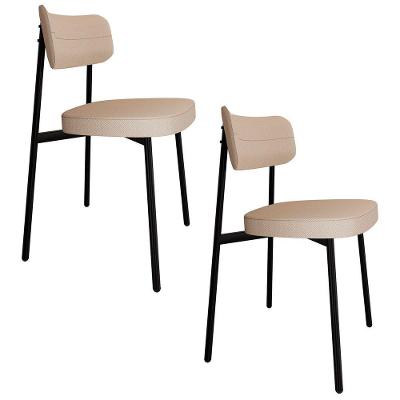 Cadeira De Jantar Estofada Kit 2 Ella M25 Linho Areia - Mpozenato