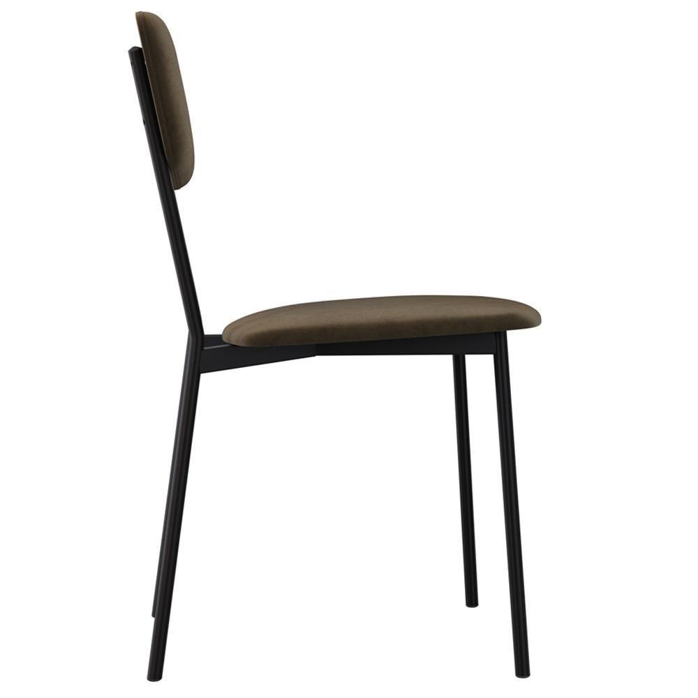 Kit 06 Cadeira Para Sala De Jantar Village Preto C01 Veludo Marrom Sand - Lyam Decor - 8