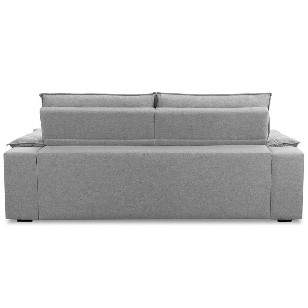 Sofá Retrátil Reclinável 3 Lugares Sala De Estar 245cm Camões F04 Linho Cinza - Lyam Decor - 7