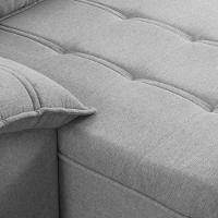 Sofá Retrátil Reclinável 3 Lugares Sala De Estar 245cm Camões F04 Linho Cinza - Lyam Decor - 9