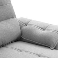 Sofá Retrátil Reclinável 3 Lugares Sala De Estar 245cm Camões F04 Linho Cinza - Lyam Decor - 10