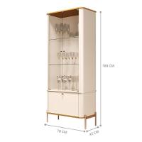 Conjunto Buffet E Cristaleira Rouxinol Off White Nature Bronze - 2