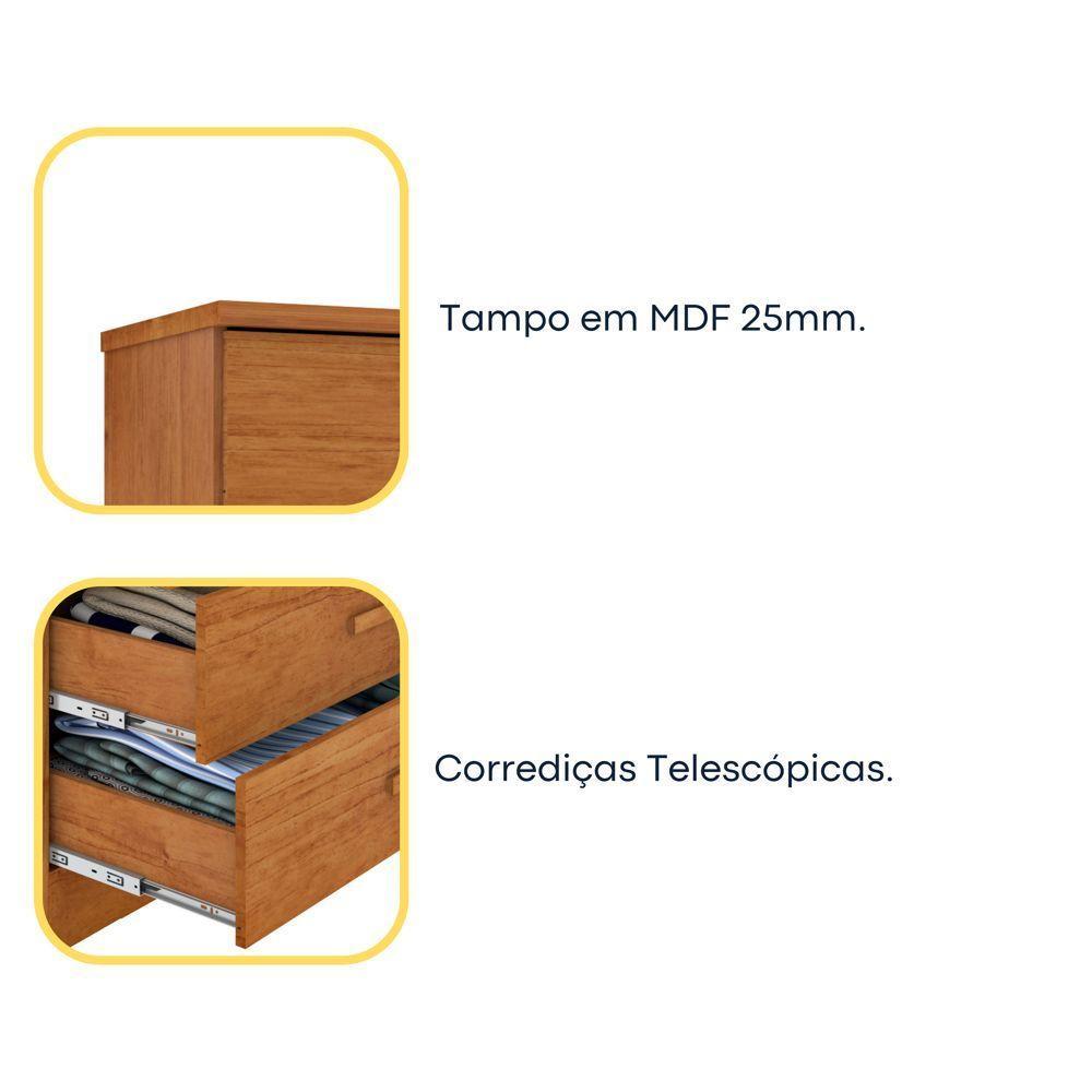 Cômoda Ripada Barcelona C- Sapateira 4 Gavetas Com 1 Porta Tcil Cinamomo - 4