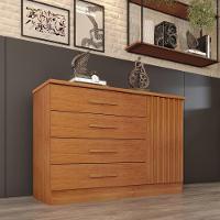 Cômoda Ripada Barcelona C- Sapateira 4 Gavetas Com 1 Porta Tcil Cinamomo - 5