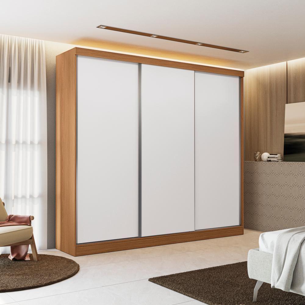 Guarda-roupas 3 Portas De Correr Reversíveis Kappesberg Canela/macadâmia - 3