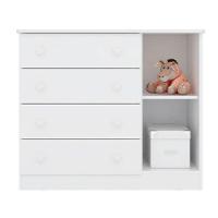 Comoda Sapateira 1 Porta 4 Gavetas Doce Sonho Branco - 2