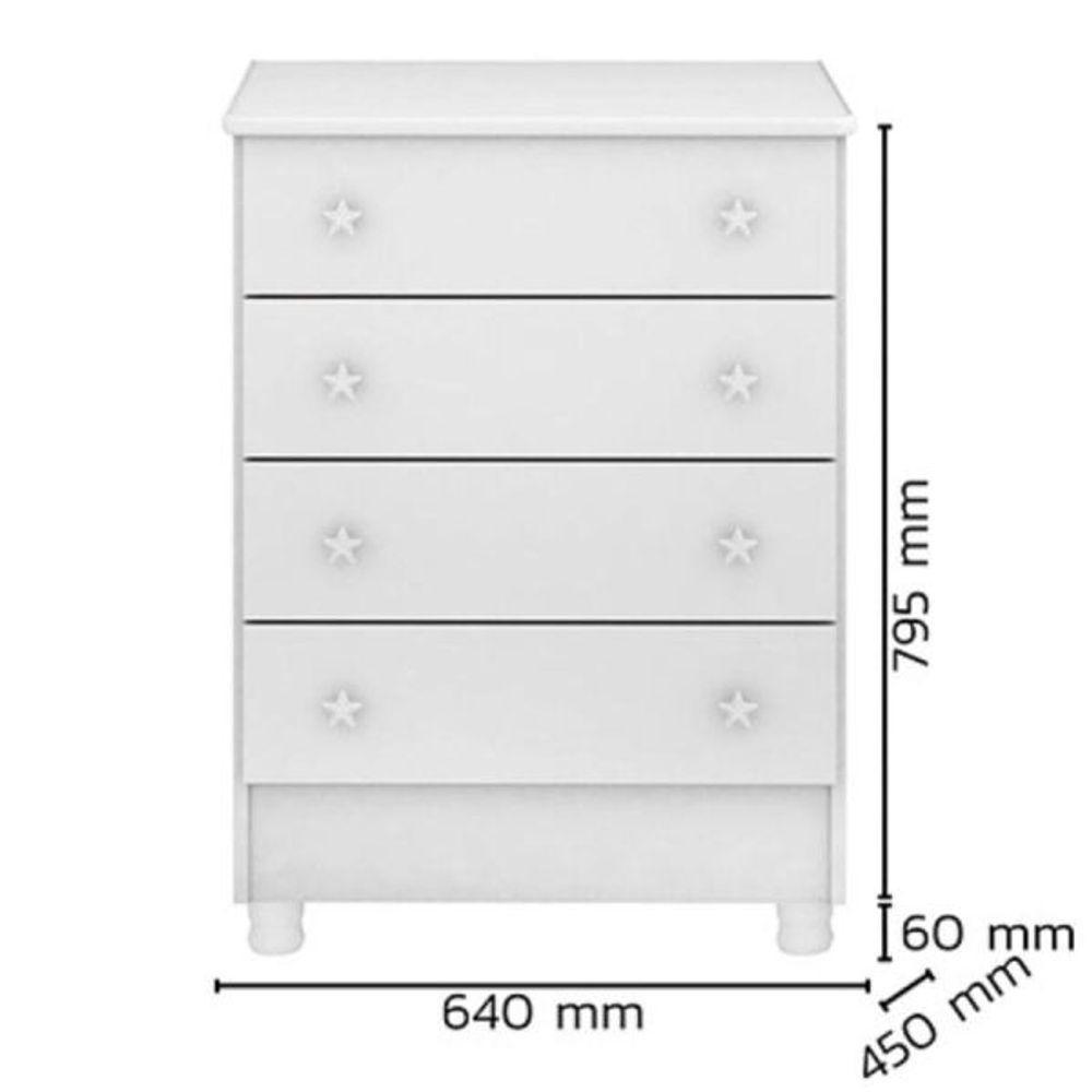 Comoda 4 Gavetas Doce Sonho Branco - 2