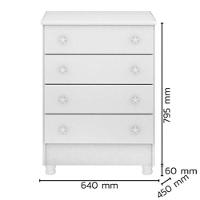 Comoda 4 Gavetas Doce Sonho Branco - 2