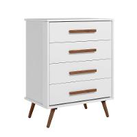 Comoda 4 Gavetas Que Encanto Retro Branco Acetinado - 2