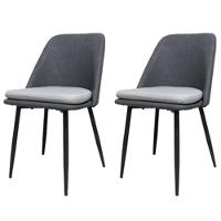 Kit 2 Cadeiras Quebec Com Assento Em Mdf E Base Em Aço Grafite - 1