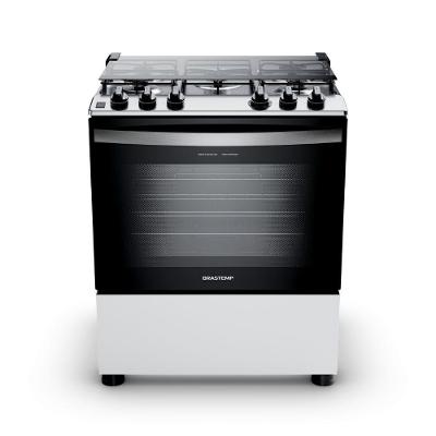 Fogão de Piso 5 Bocas a Gás Brastemp BFS5NDB Mesa Inox Branco Bivolt