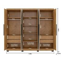Guarda Roupa Diamante 6 Portas E 4 Gavetas Araplac 6000-50 Freijó Baunilha Brilho - 4