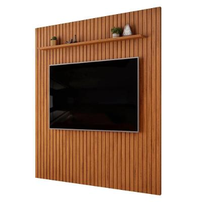 Painel Tv 75 250cm Suspenso Ripado Noah D04 Freijó - Mpozenato