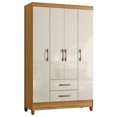 Guarda Roupa Solteiro 111cm 4 Portas évora M07 Freijó/off - Mpozenato