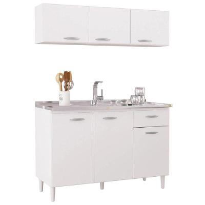 Armário De Cozinha Cp01 Com Pia Inox Classic P11 Branco - Mpozenato