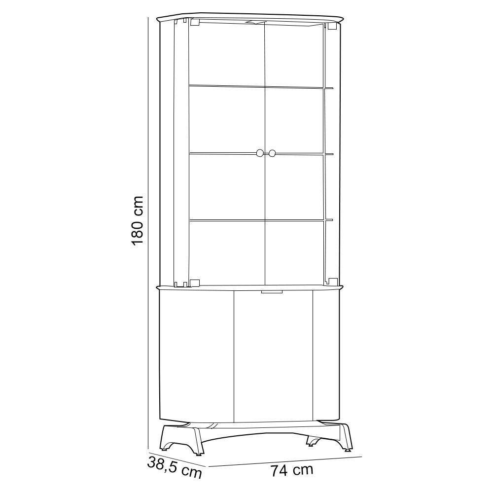 Cristaleira Para Sala De Jantar Bar Espelhada 3 Portas Verbena N01 Off White Ypê - Lyam Decor - 7