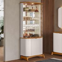 Cristaleira Para Sala De Jantar Bar Espelhada 3 Portas Verbena N01 Off White Ypê - Lyam Decor - 1