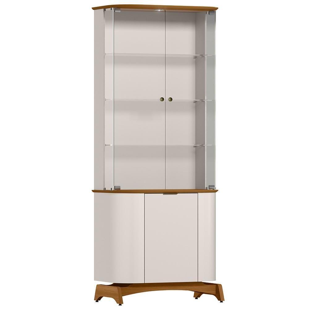 Cristaleira Para Sala De Jantar Bar 3 Portas Verbena N01 Off White Ypê - Lyam Decor - 1