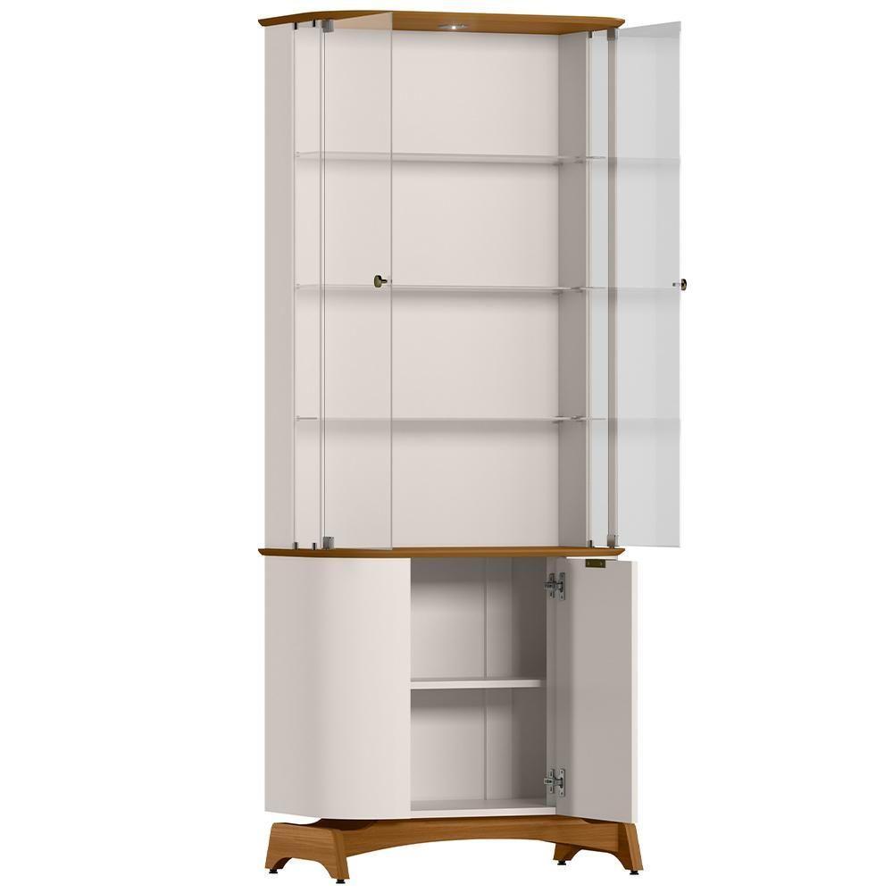 Cristaleira Para Sala De Jantar Bar 3 Portas Verbena N01 Off White Ypê - Lyam Decor - 2