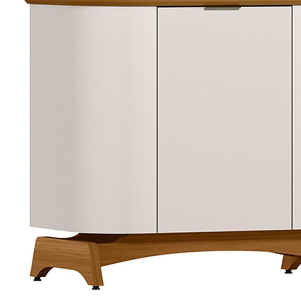 Cristaleira Para Sala De Jantar Bar 3 Portas Verbena N01 Off White Ypê - Lyam Decor - 7