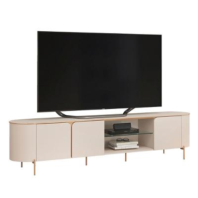 Rack Bancada De Tv 75 Pol 241cm Ariane D04 Off White/dourado - Mpozenato