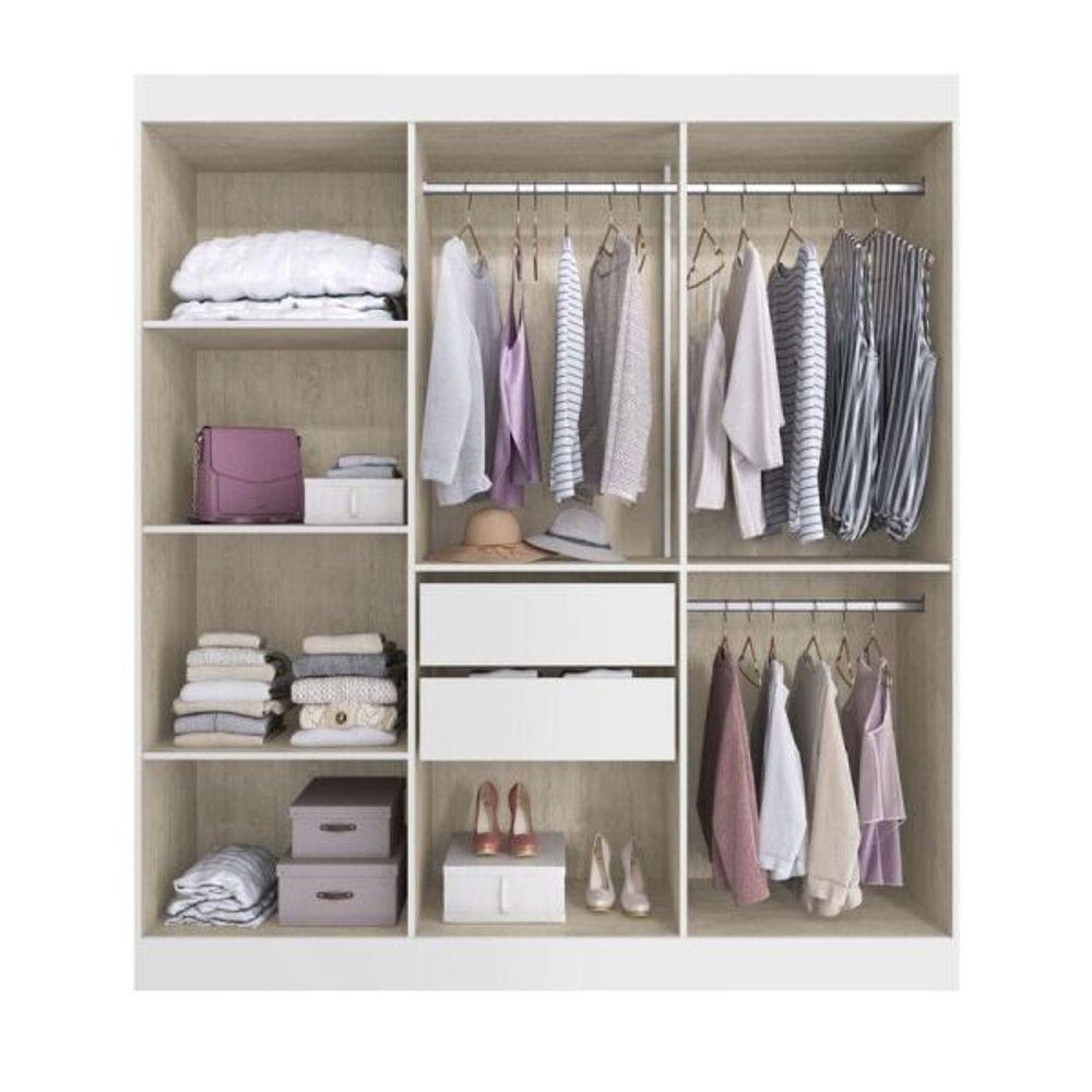 Guarda Roupa Xangai 6 Portas 2 Gavetas Branco Doripel - 3