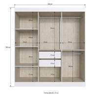 Guarda Roupa Xangai 6 Portas 2 Gavetas Branco Doripel - 4