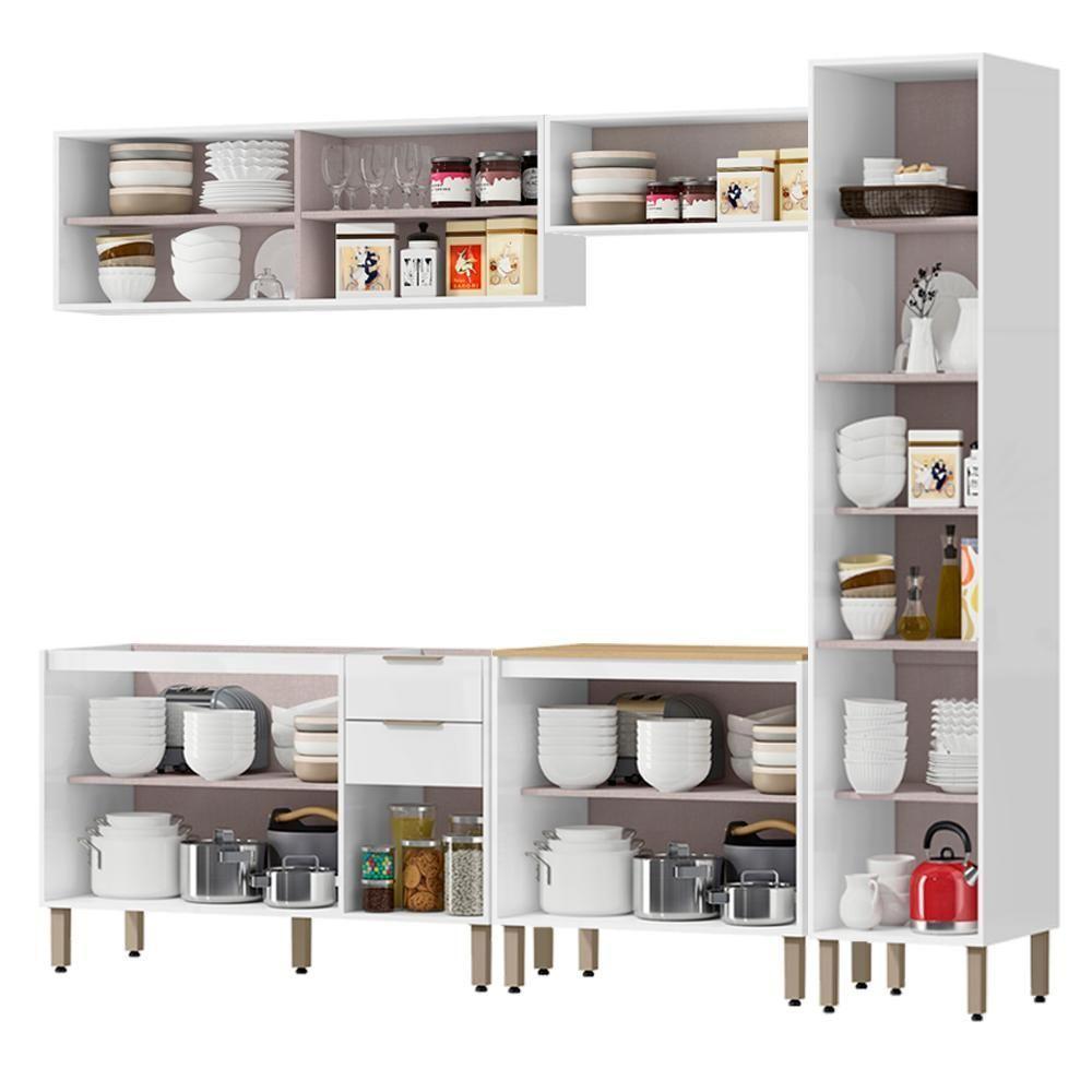 Cozinha Modulada 5 Pecas 249 Cm Mdp Glor Branco Neve Mxm - 3