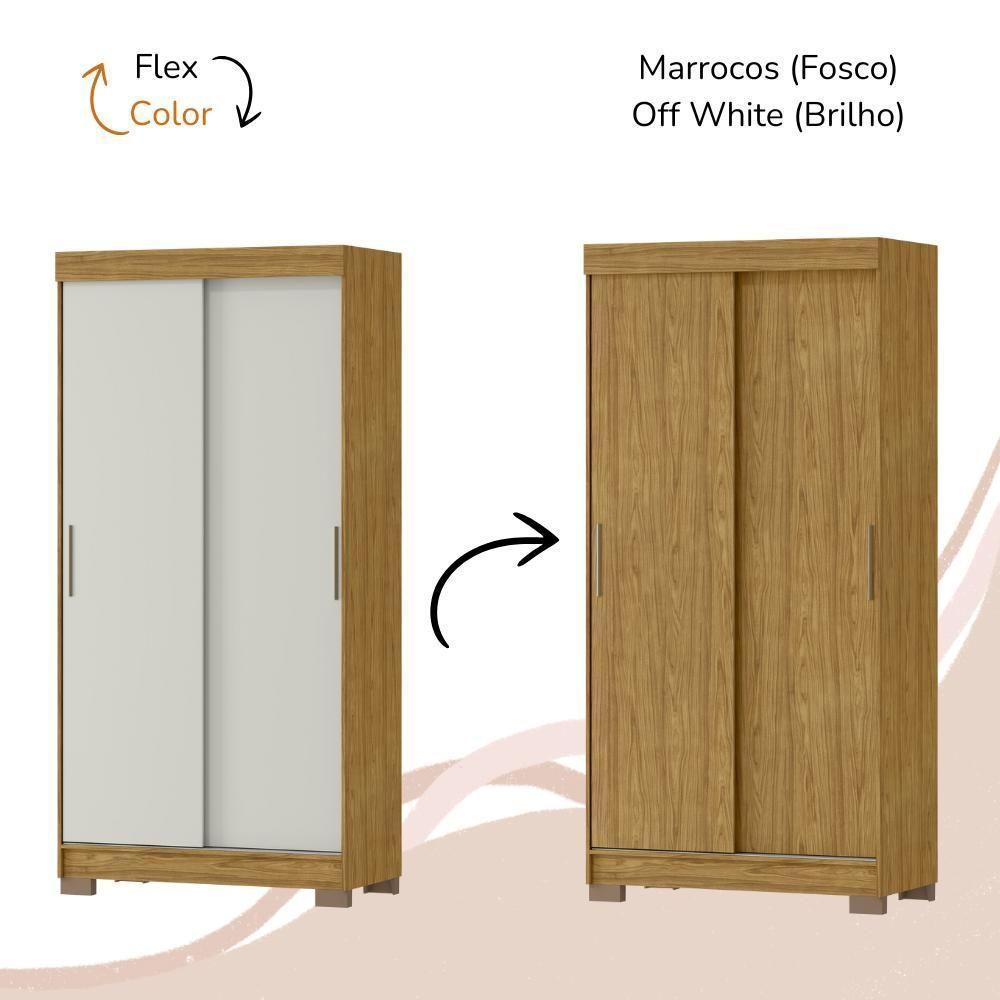 Guarda Roupa 2 Portas Correr Atr Rd041 Marrocos Off White Mxm - 4