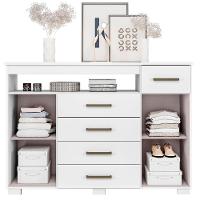 Comoda 5 Gavetas 2 Portas 152 Cm Ols Co008 Branco Neve Mxm - 5