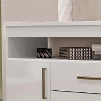 Comoda 5 Gavetas 2 Portas 152 Cm Ols Co008 Branco Neve Mxm - 6