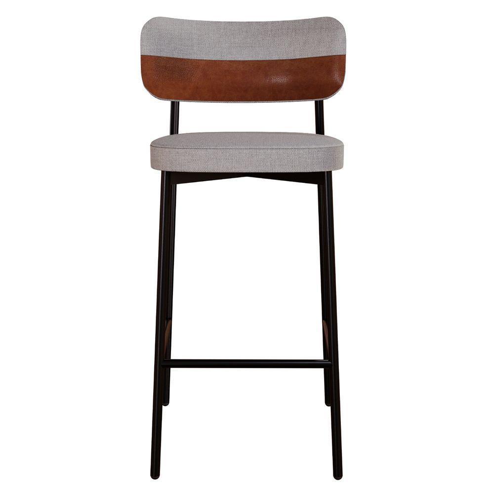Banqueta Alta Bar Estofada Kit 3 Ella M25 Linho Cinza Cl-whisky - Mpozenato - 6