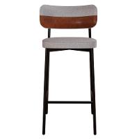 Banqueta Alta Bar Estofada Kit 3 Ella M25 Linho Cinza Cl-whisky - Mpozenato - 6