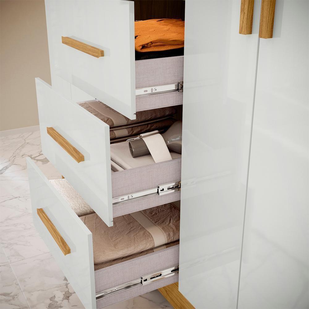 Guarda Roupa 4 Portas Com Espelho Capelinha Rg139 Marrocos Off White Mxm - 7