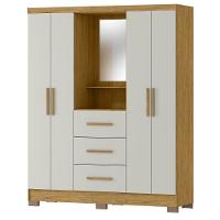Guarda Roupa 4 Portas Com Espelho Capelinha Rg139 Marrocos Off White Mxm - 2