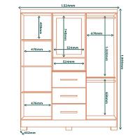 Guarda Roupa 4 Portas Com Espelho Capelinha Rg139 Marrocos Off White Mxm - 8