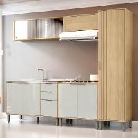 Cozinha Modulada 5 Pecas 249 Cm Mdp Glor Castanho Off White Mxm - 1